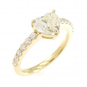 【リメイク】K18YG ダイヤモンド リング 1.024CT L VVS2 ハートシェイプ