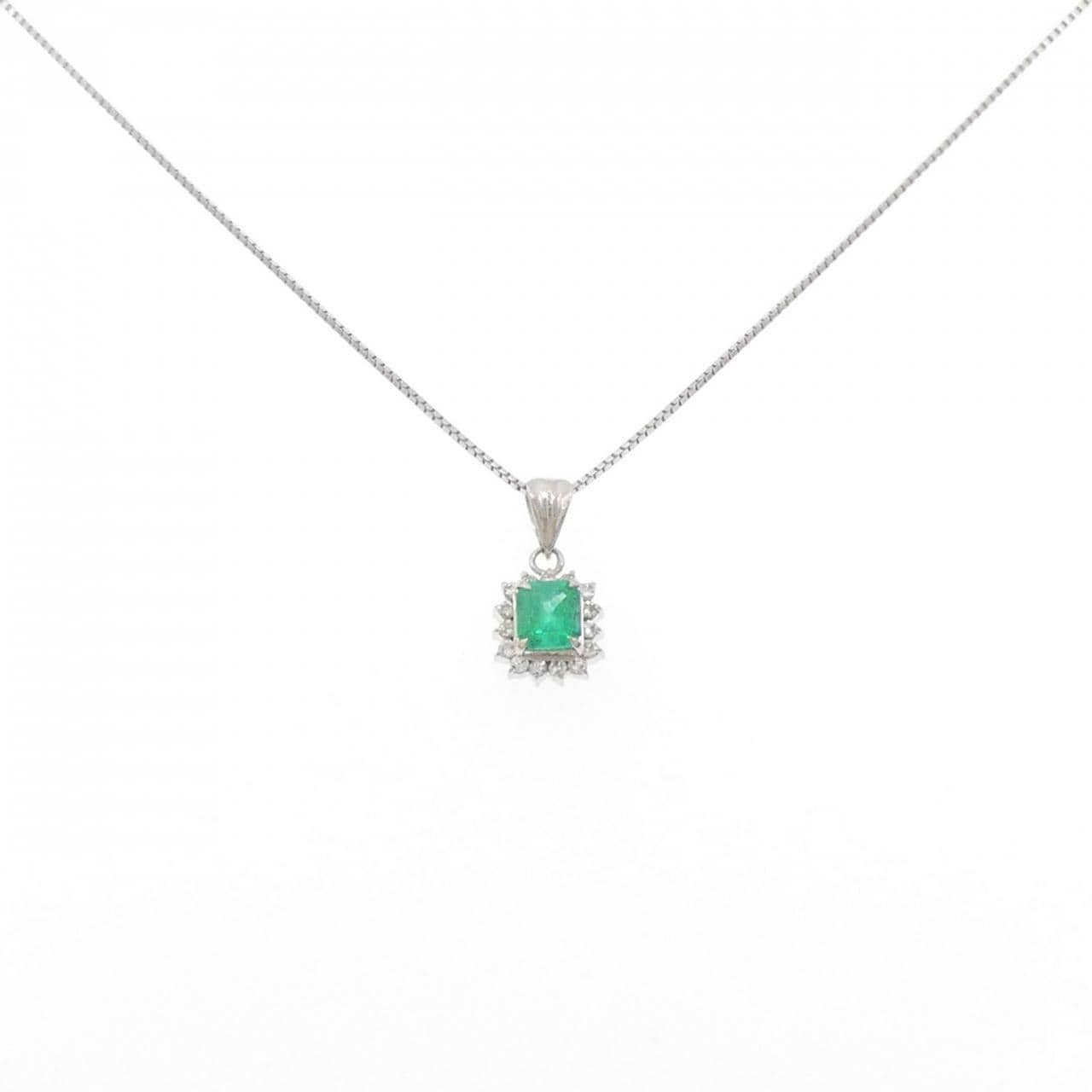 PT900/PT850 エメラルド ネックレス 0.69CT