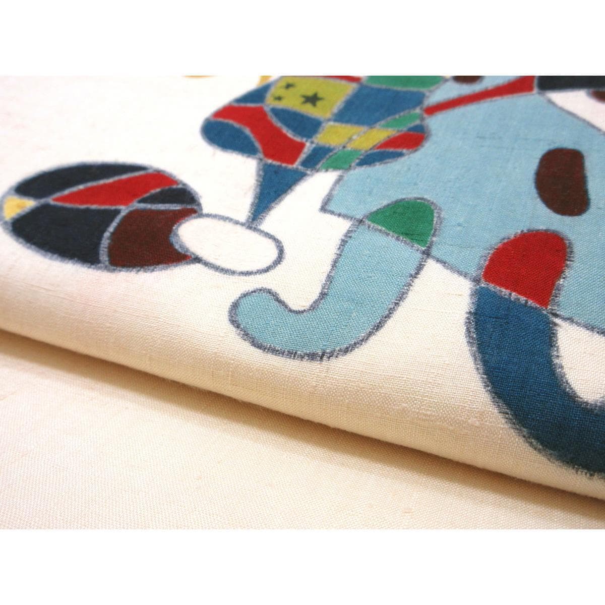 名古屋帯　紬織　友禅加工