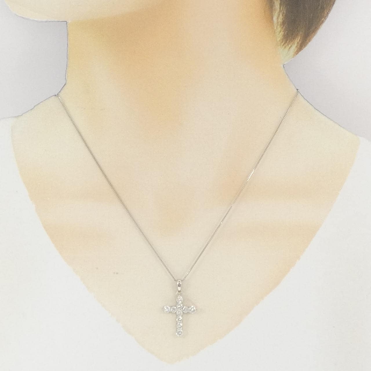 PT900/PT850 クロス ダイヤモンド ネックレス 1.00CT
