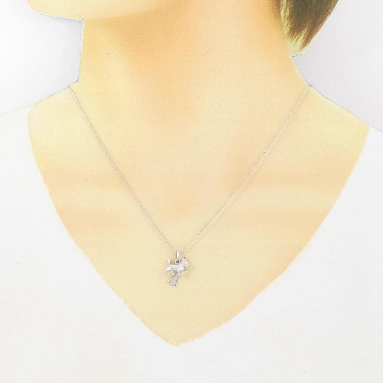 750WG/K18WG ドッグ×ボーン ネックレス