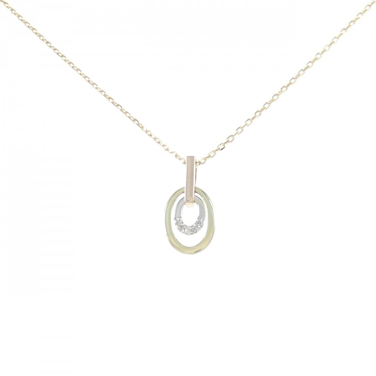 K10三色钻石项链0.015CT