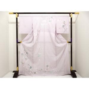 【未使用品】単衣　駒絽訪問着　友禅銀彩加工
