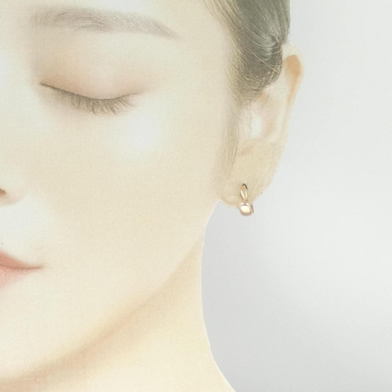 K18PG hoop earrings