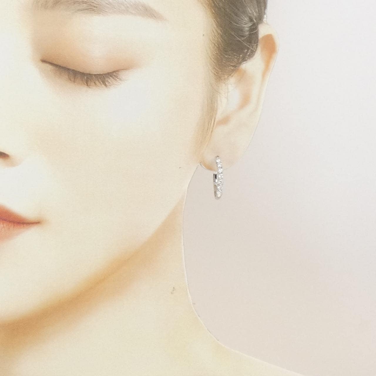 PT900 ダイヤモンド フープ ピアス 0.55CT