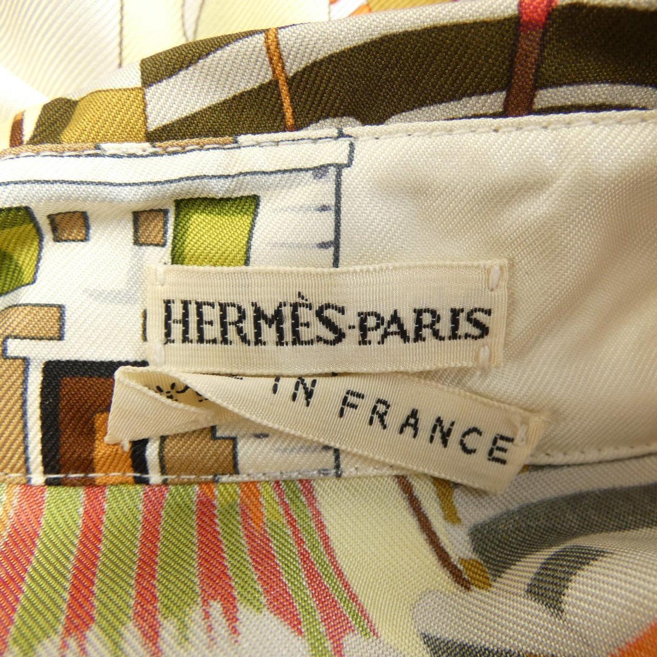 【ヴィンテージ】エルメス HERMES CHARMES DES PLAGES NORMANDES ツイルレーヌ. シャツ