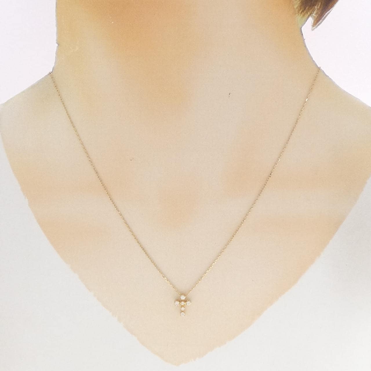スタージュエリー クロス ダイヤモンド ネックレス 0.10CT