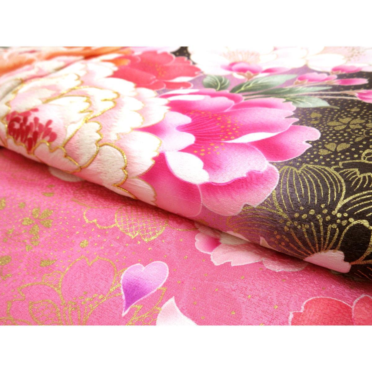 振袖　友禅金彩加工　刺繍入りボカシ染