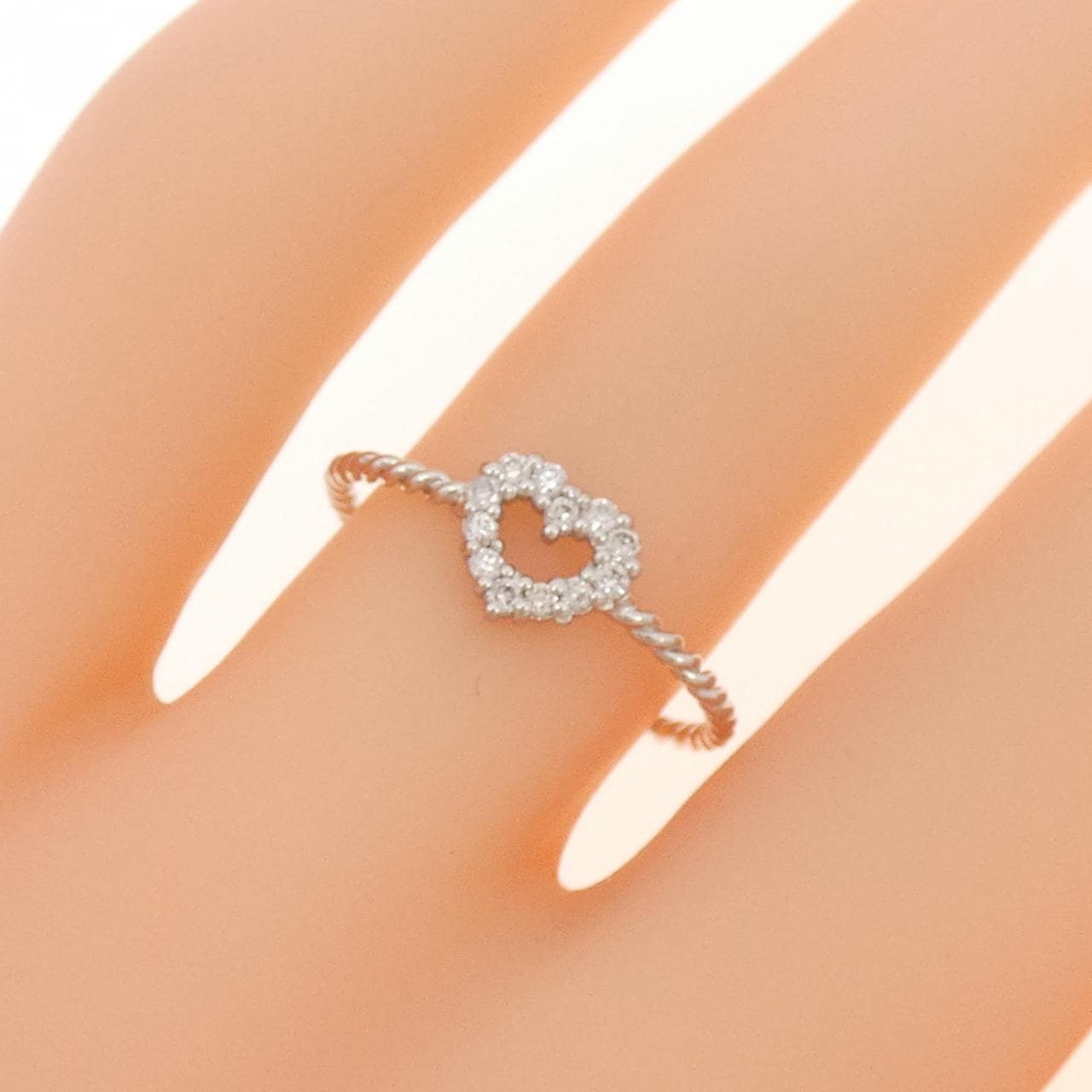 【リメイク】PT900 ハート ダイヤモンド リング 0.10CT