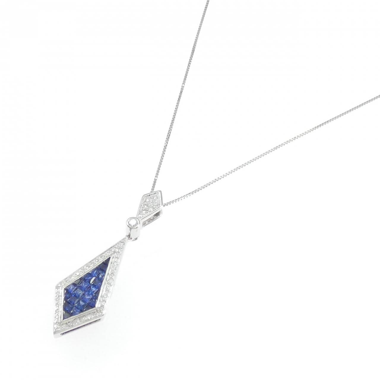 750WG/K18WG サファイヤ ネックレス 1.97CT
