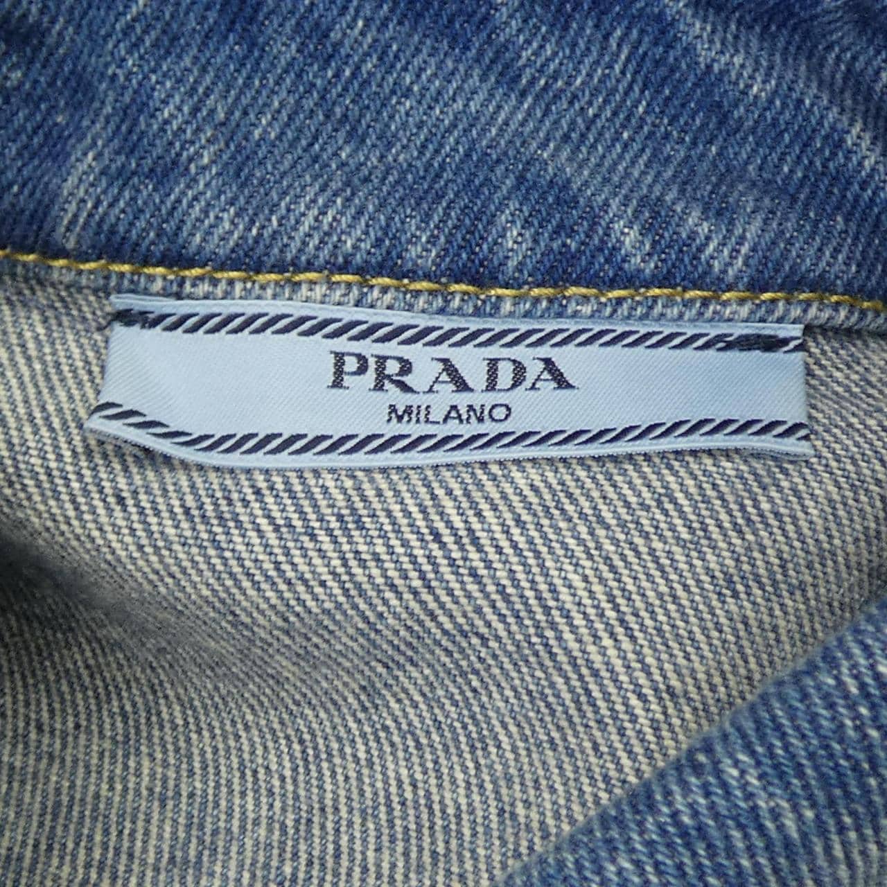 プラダ PRADA トライアングルロゴ オーバーサイズ オーガニックデニムシャツ GFC036 S212 1ZAB シャツ
