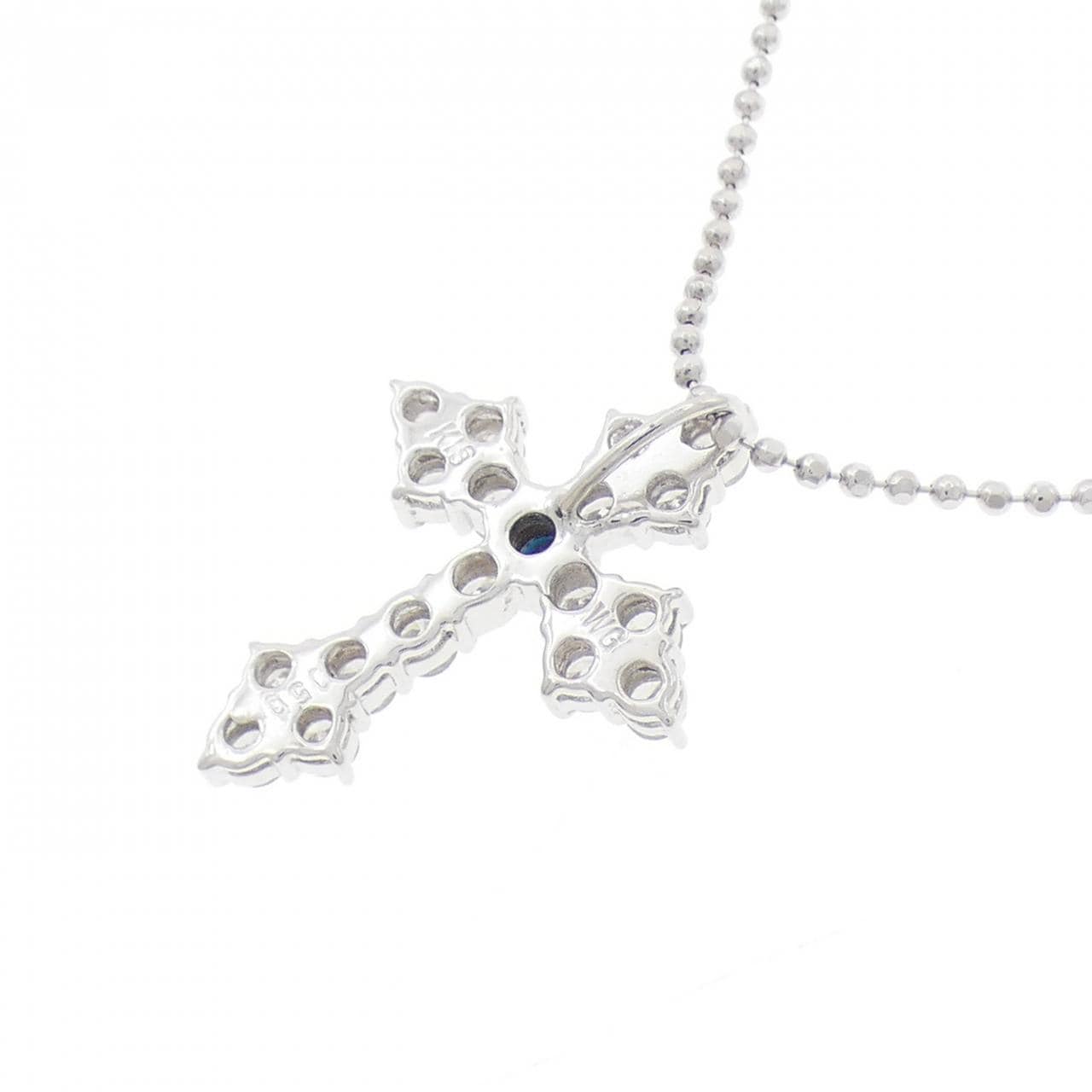 K18WG クロス ダイヤモンド ネックレス 0.50CT