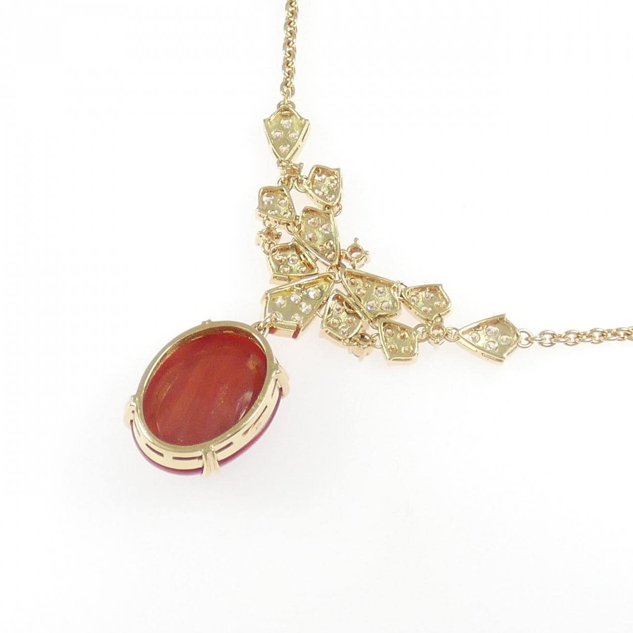 K18YG サンゴ ネックレス 18.71CT