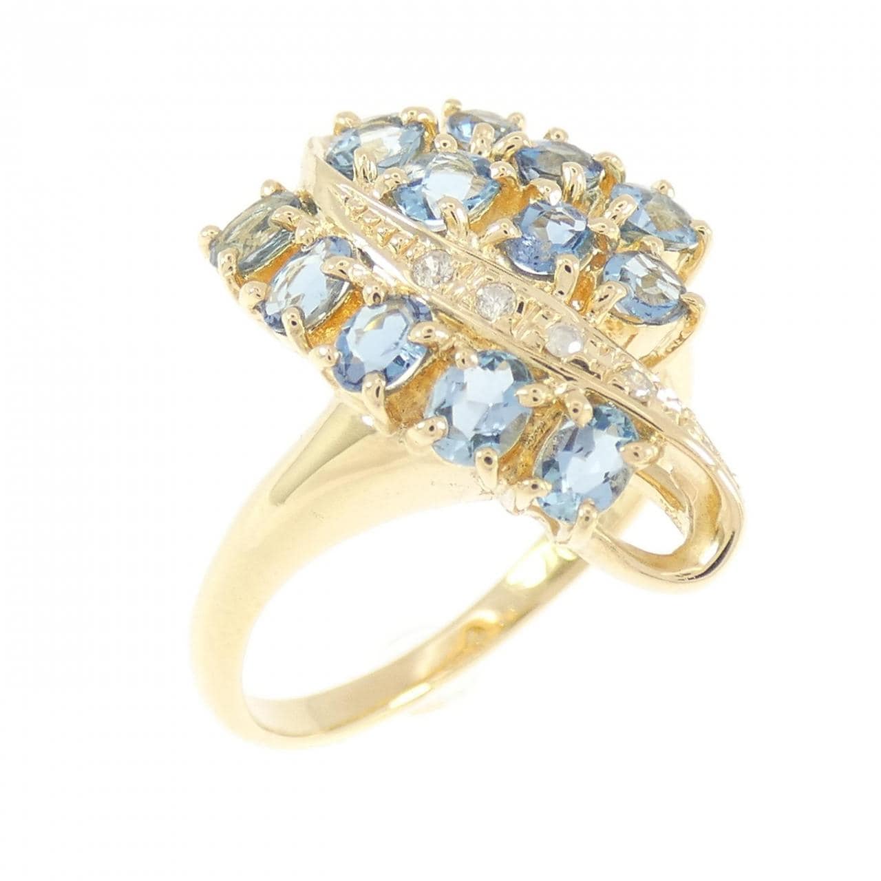 K18YG アクアマリン リング 0.75CT