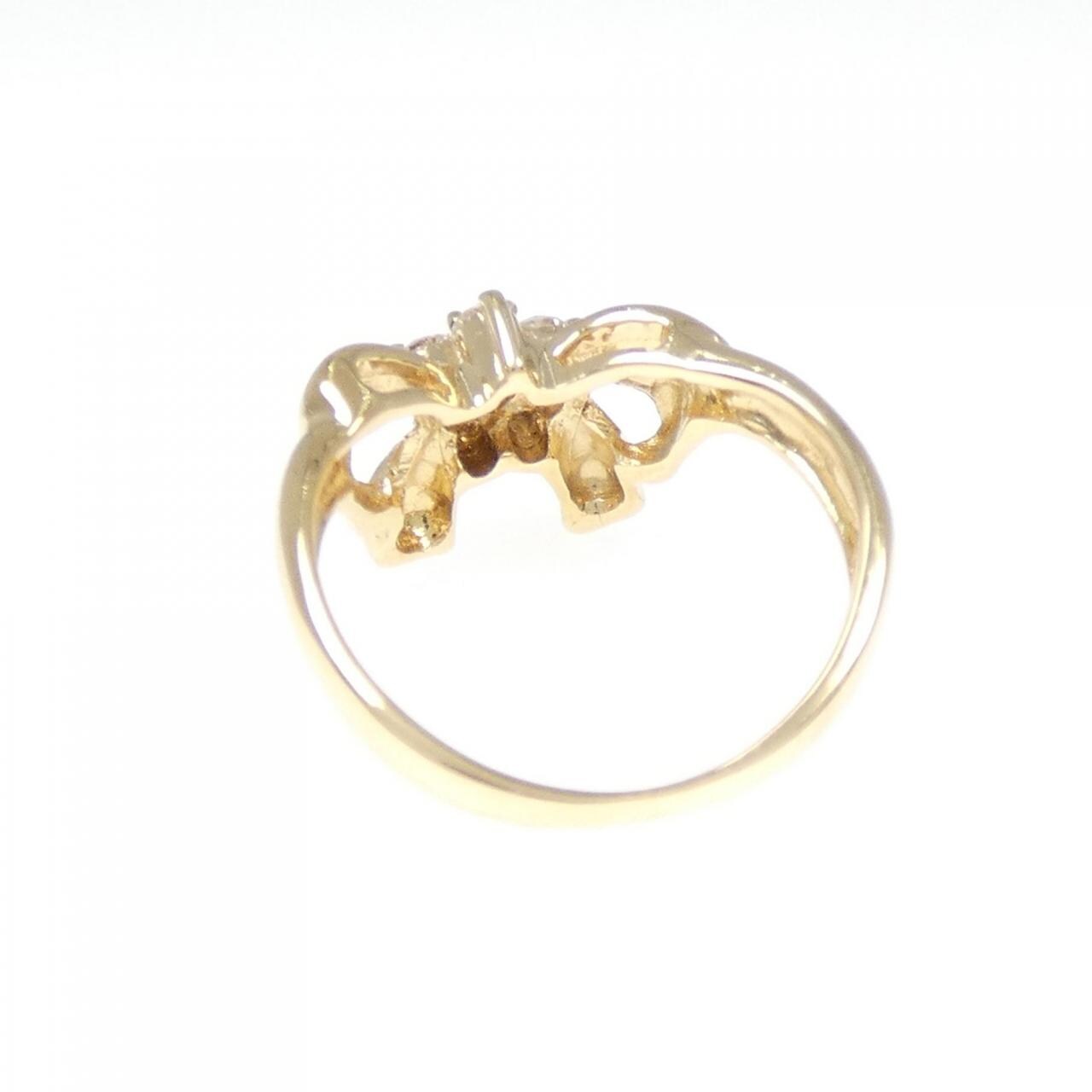 K18YG Ribbon Diamond Pinky Ring 0.14CT