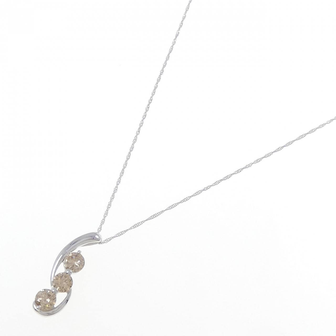 K18WG ダイヤモンド ネックレス 1.0CT