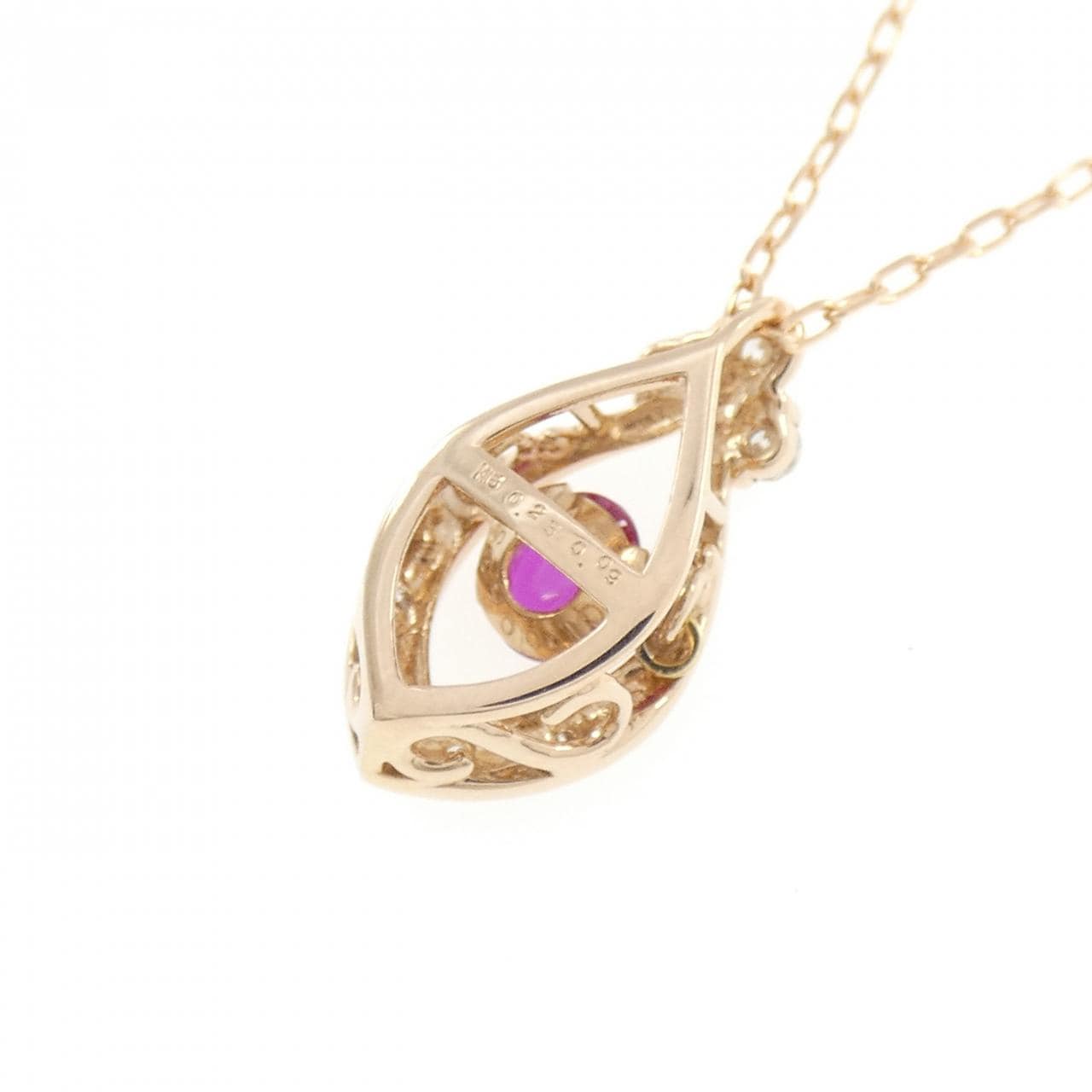 K18PG ルビー ネックレス 0.25CT