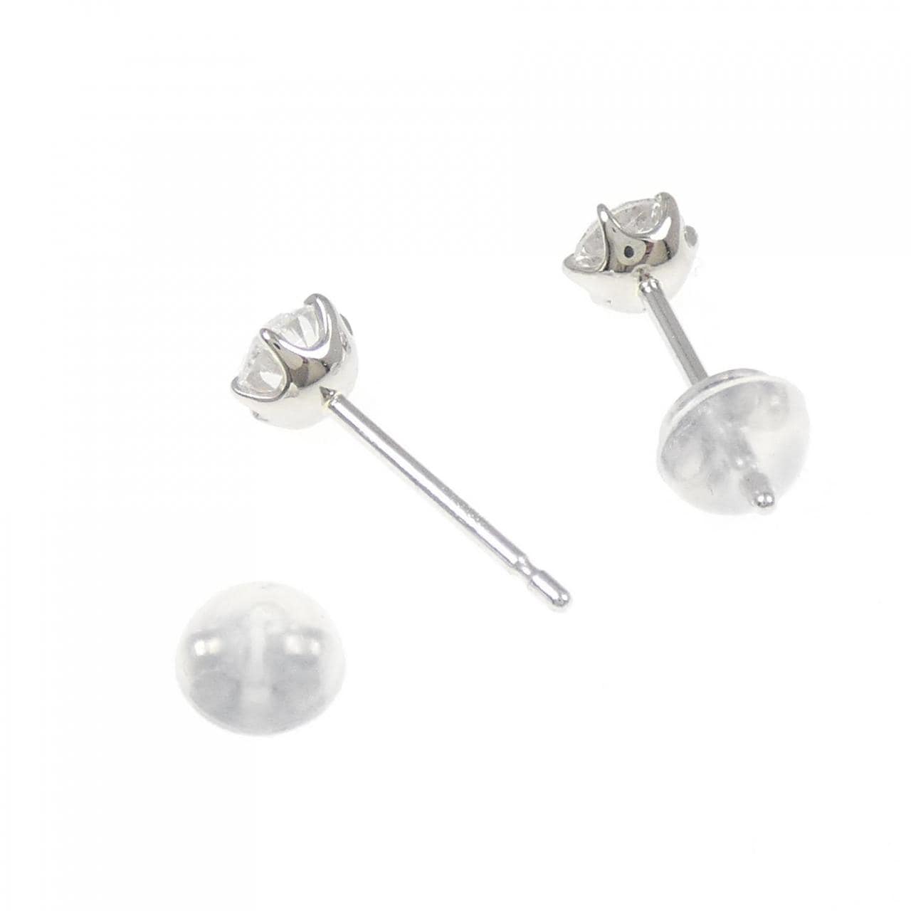 PT900 ソリティア ダイヤモンド ピアス 0.800CT