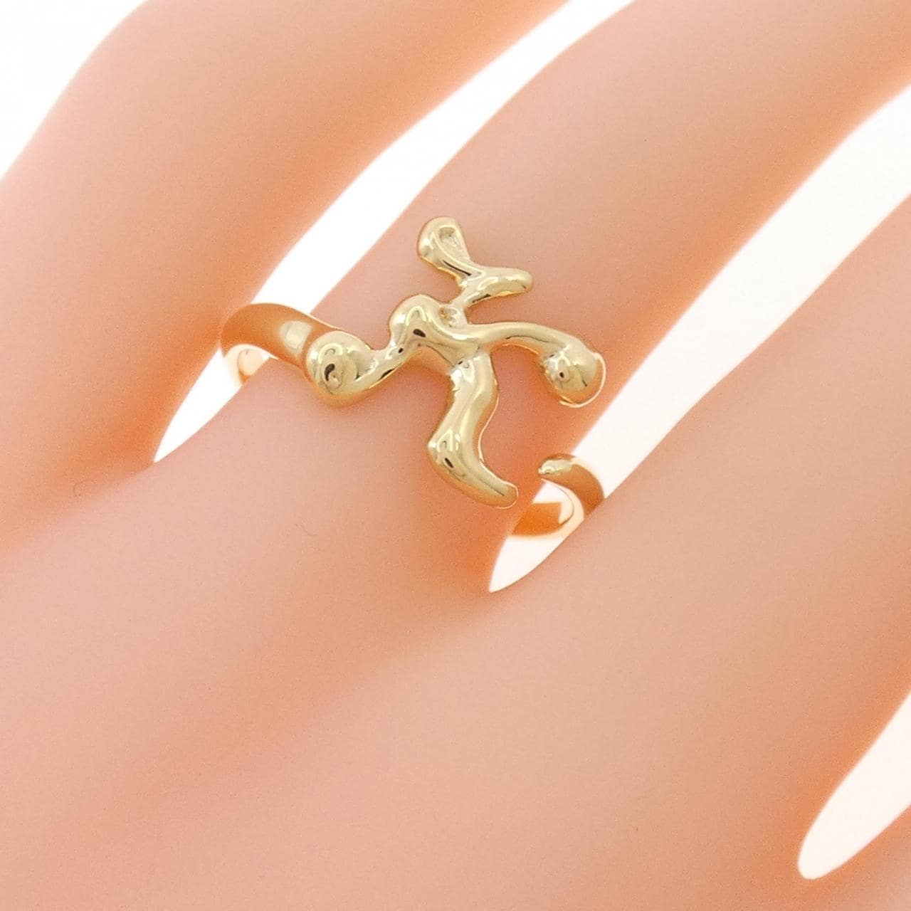 K18YG イニシャル K リング