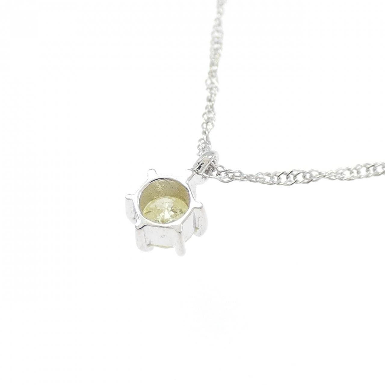 K18WG ソリティア ダイヤモンド ネックレス 0.1CT