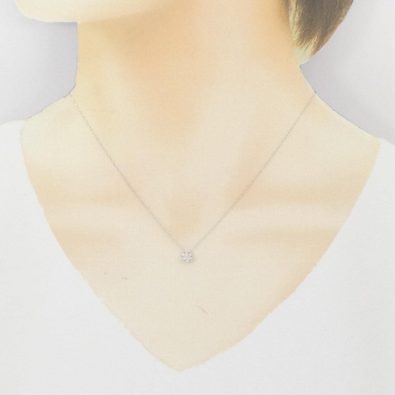 K10WG ダイヤモンド ネックレス 0.09CT