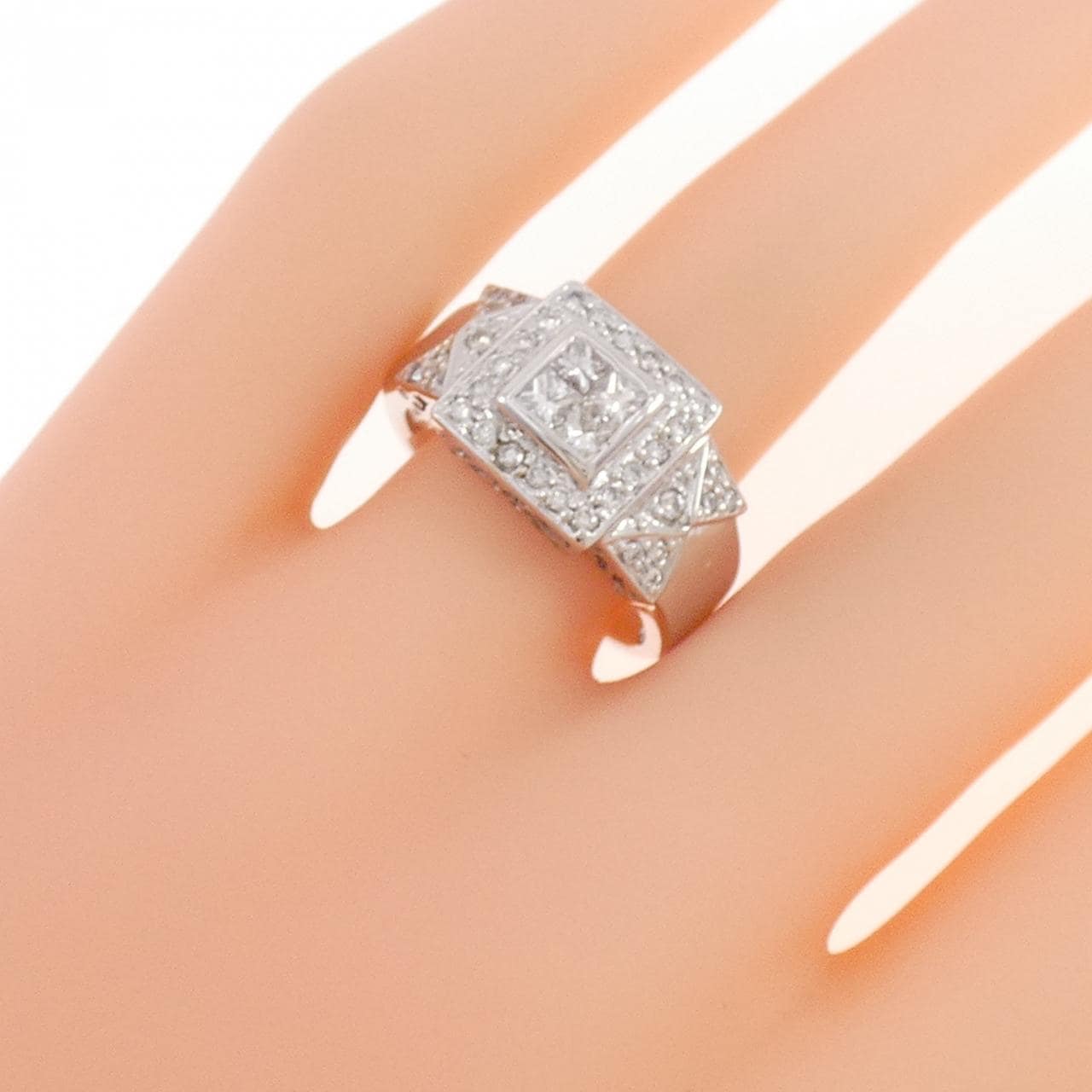 K18WG ダイヤモンド リング 0.41CT
