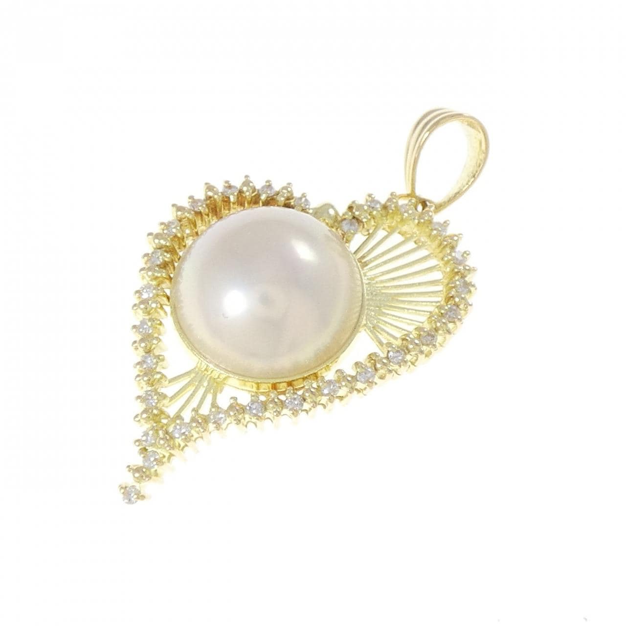 K18YG ハート マベパール ペンダント