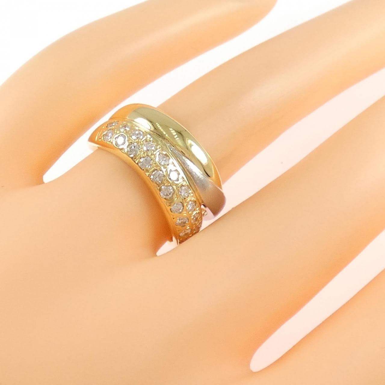 K18YG/PT850 ダイヤモンド リング 0.55CT