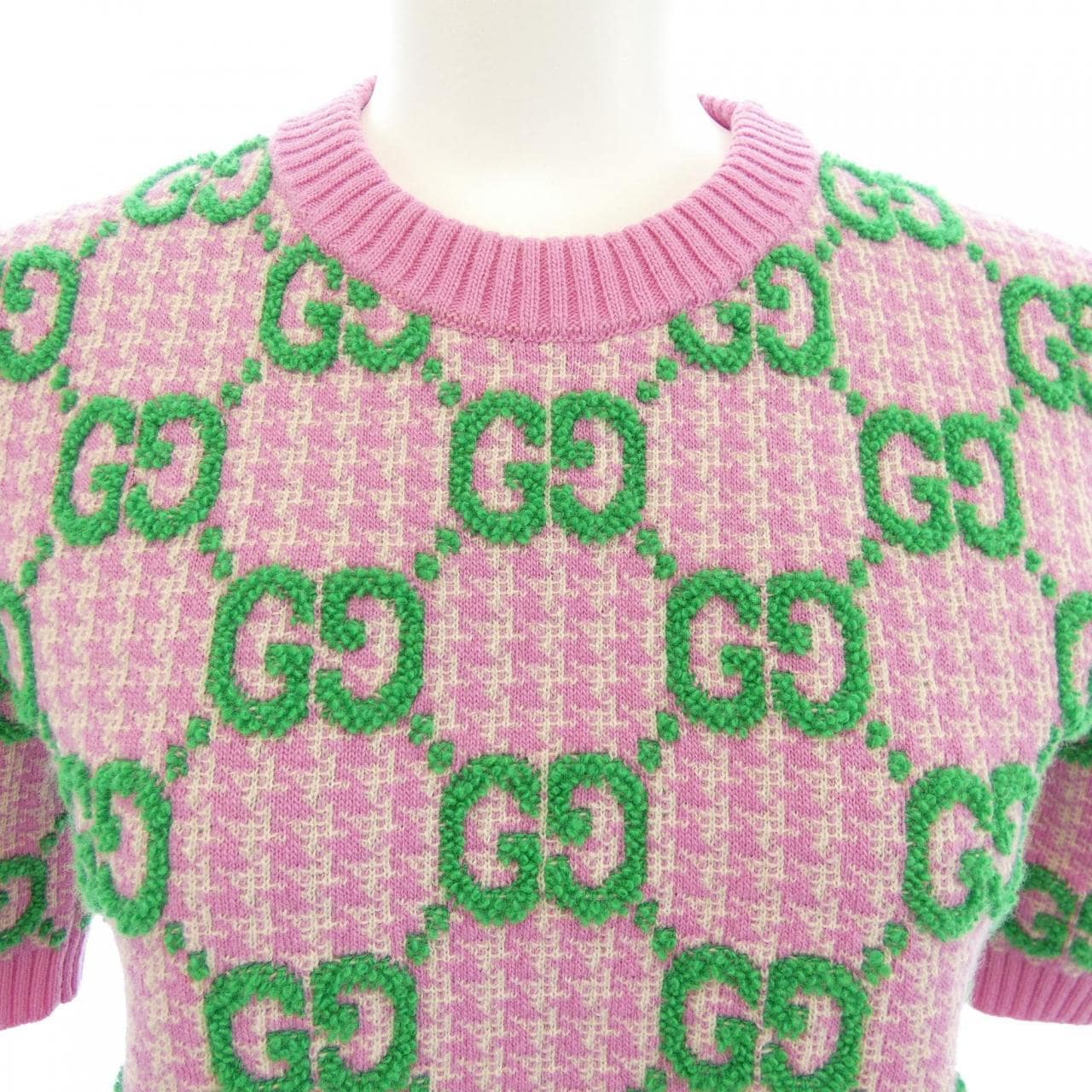 グッチ GUCCI GGハウンドトゥース ウールブークレ トップ 731007 XKCM8 ニット