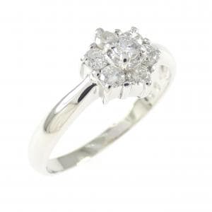 PT900 フラワー ダイヤモンド リング 0.30CT