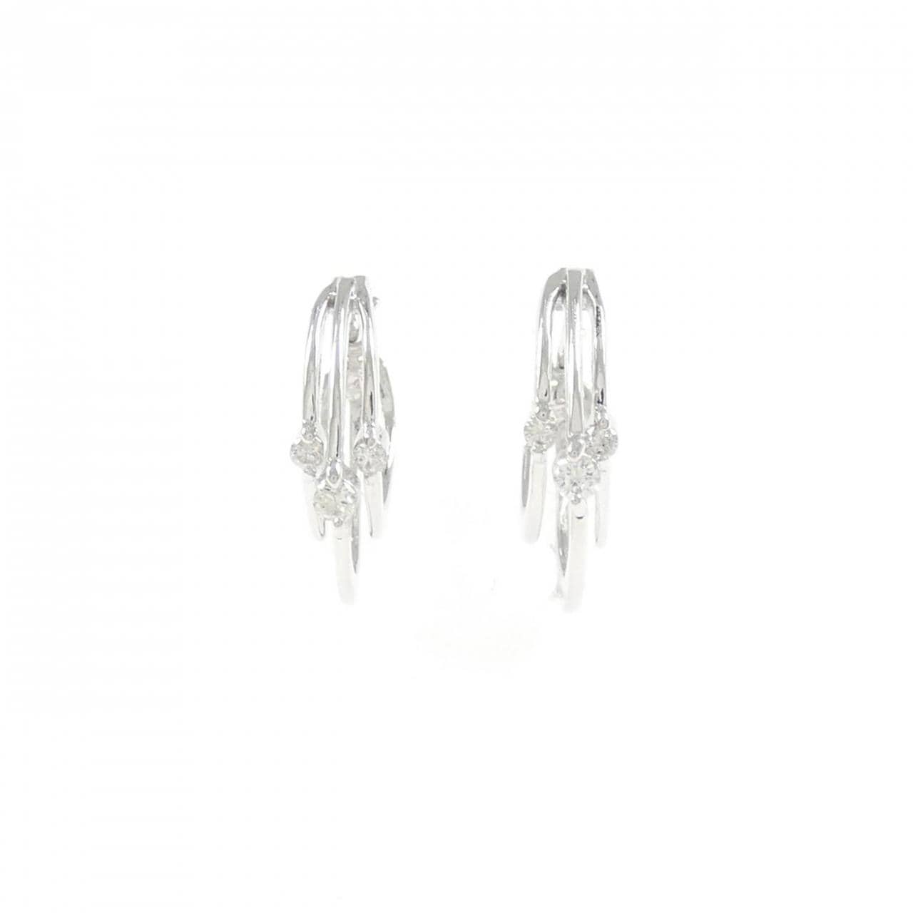 K18WG ダイヤモンド ピアス 0.10CT