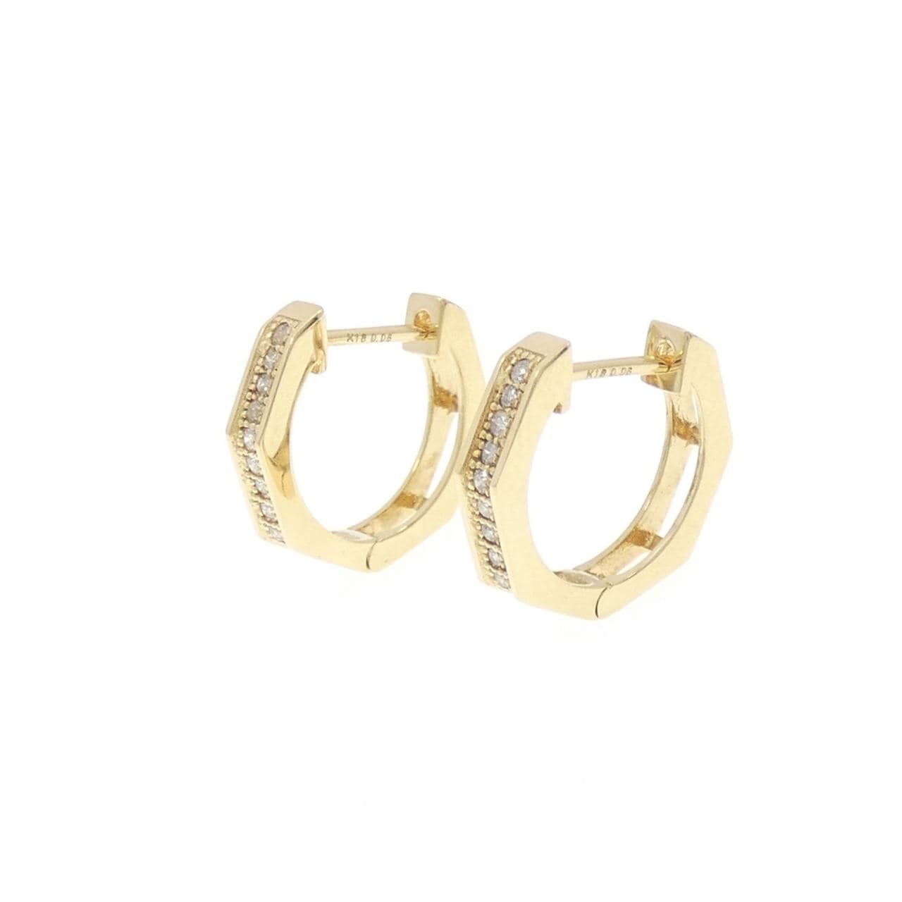 K18YG ダイヤモンド ピアス 0.12CT