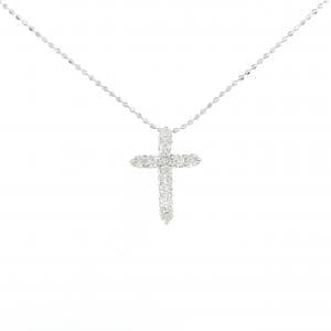 K10WG クロス ダイヤモンド ネックレス 0.30CT