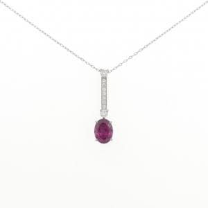 PT900/PT950 ガーネット ネックレス 1.48CT