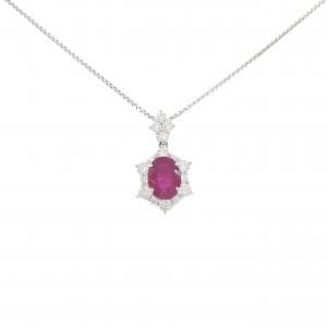 PT900/PT850 ルビー ネックレス 2.06CT