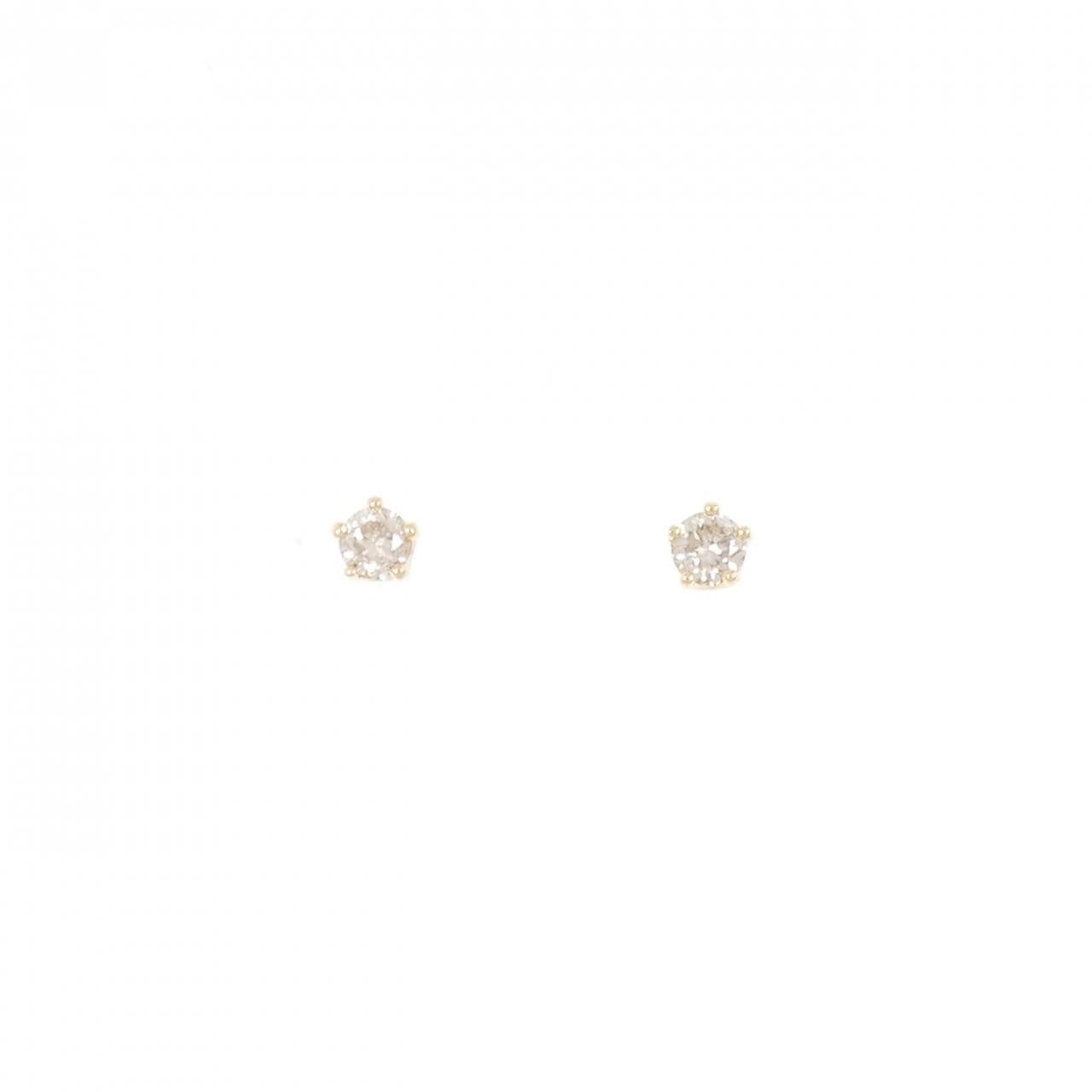 K18YG ソリティア ダイヤモンド ピアス 0.28CT