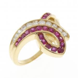 K18YG ルビー リング 0.46CT
