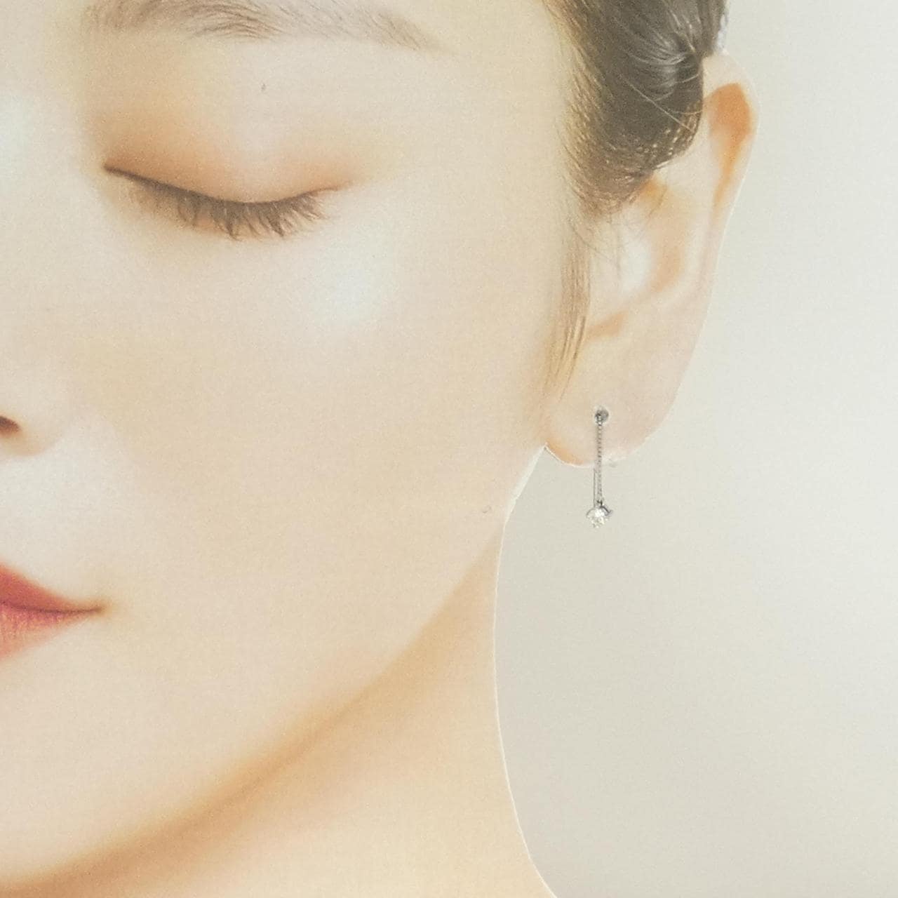 K18WG ダイヤモンド ピアス 0.16CT