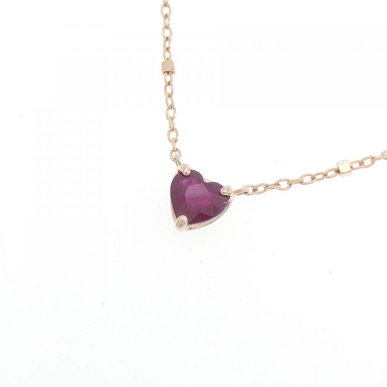 K10PG Heart Ruby Necklace