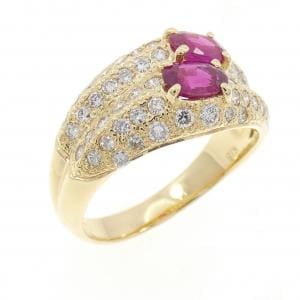 K18YG ルビー リング 0.78CT