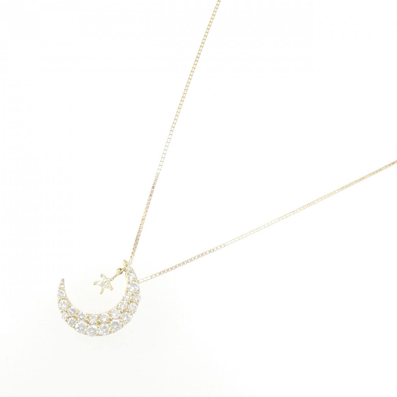 K18YG Moon x Star Diamond Necklace