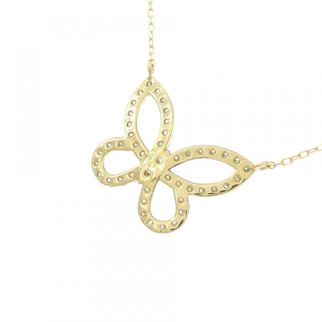 K18YG バタフライ ダイヤモンド ネックレス 0.50CT