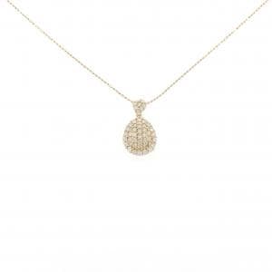 K18YG パヴェ ダイヤモンド ネックレス 0.80CT