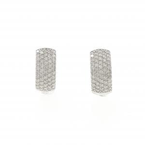 K18WG パヴェ ダイヤモンド ピアス 1.0CT