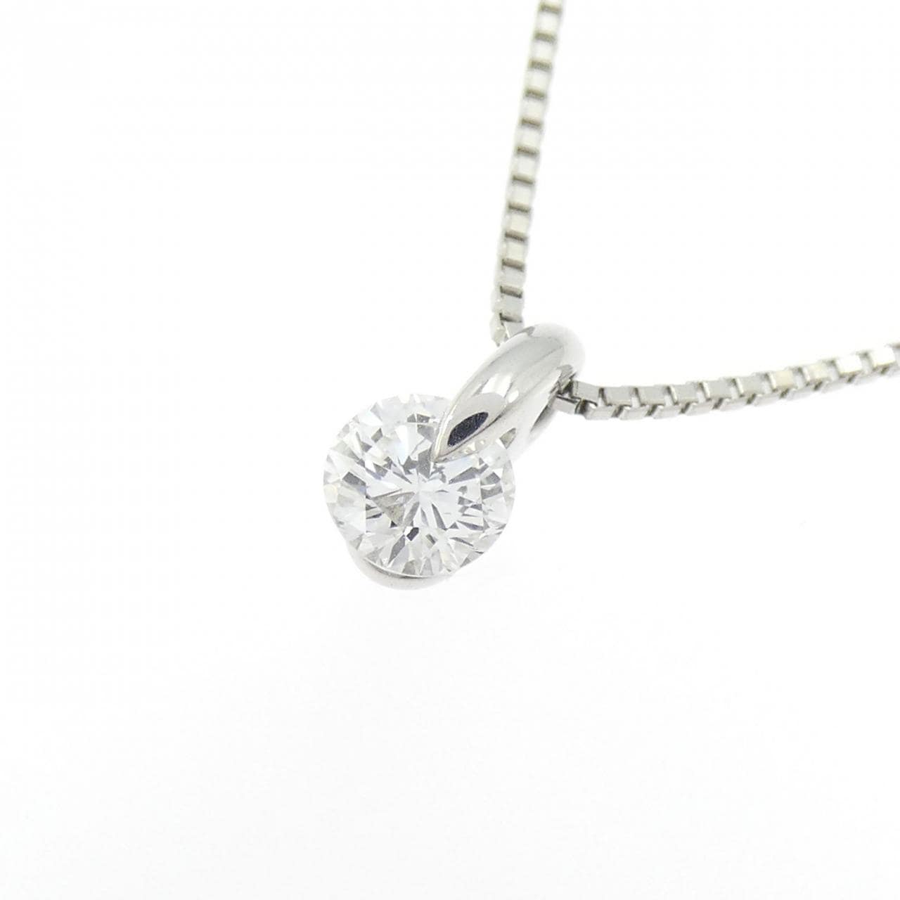 PT900/PT850 ソリティア ダイヤモンド ネックレス 0.30CT