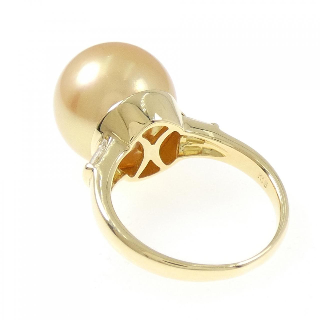 K18YG 白蝶パール リング 14mm