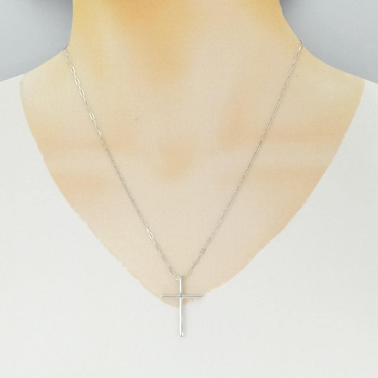 K18WG クロス ネックレス