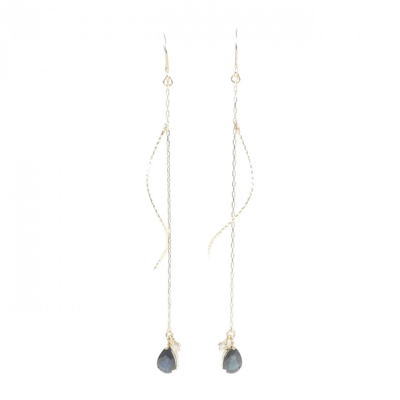 K10YG Sapphire Earrings