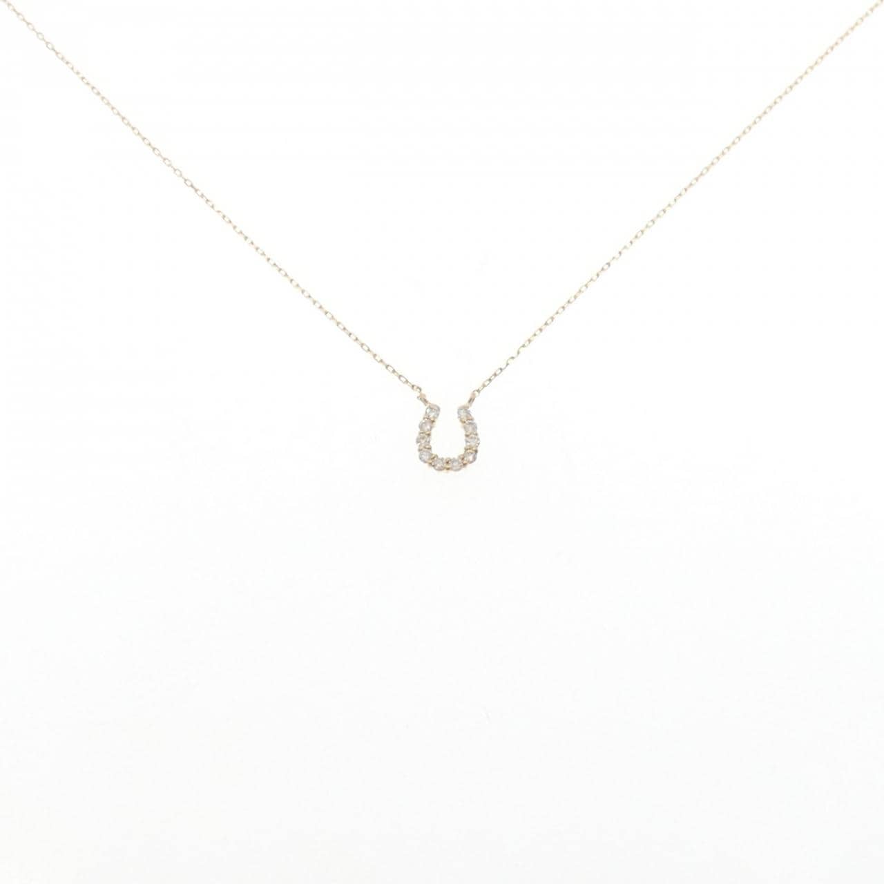 【新品】K18YG ホースシュー ダイヤモンド ネックレス 0.10CT
