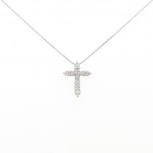 K18WG クロス ダイヤモンド ネックレス